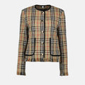 Vintage Check Tweed Fringe Jacket