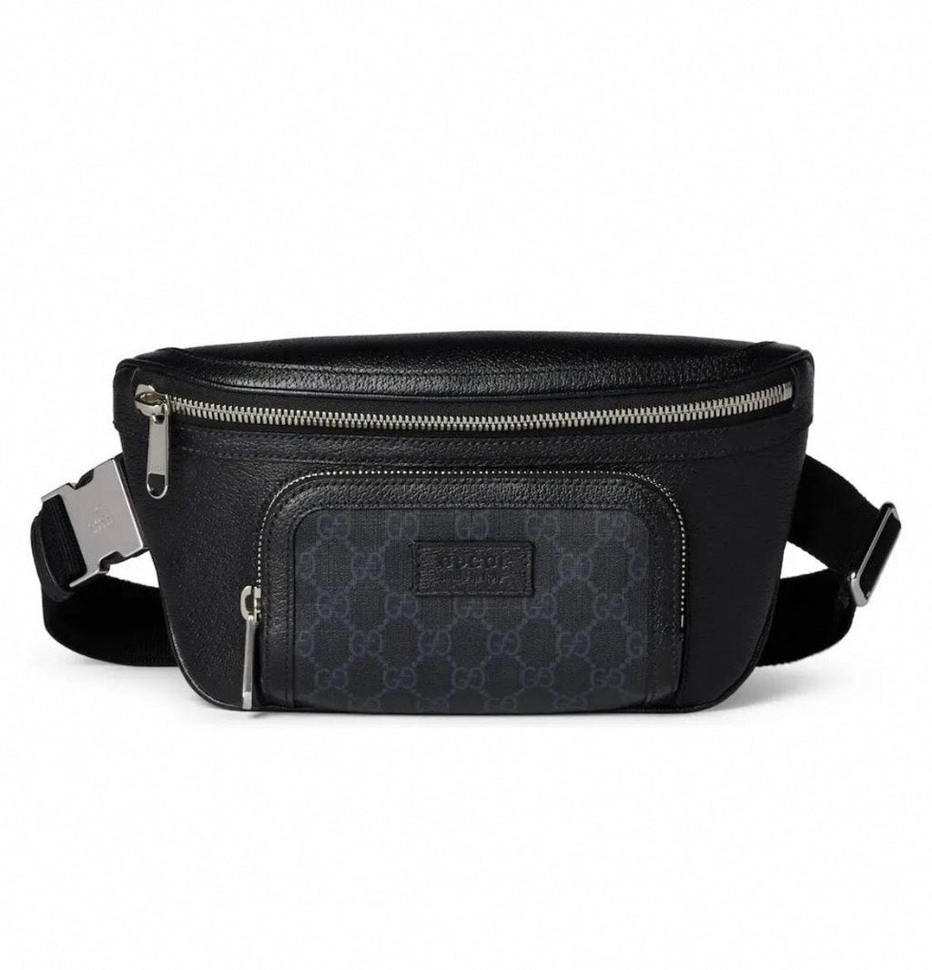 Black Leather Belt Bag