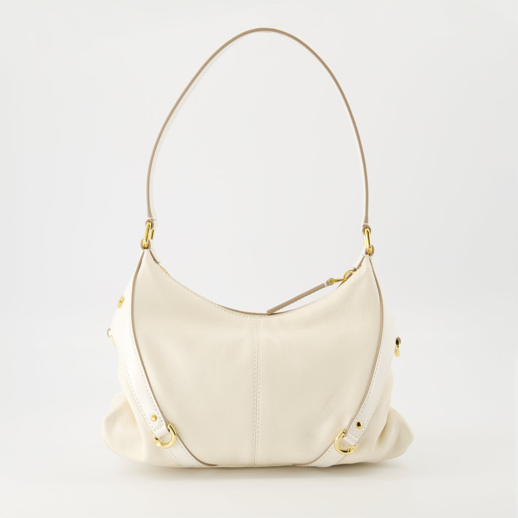 Cream Leather Buckle Detail Mini Shoulder Bag