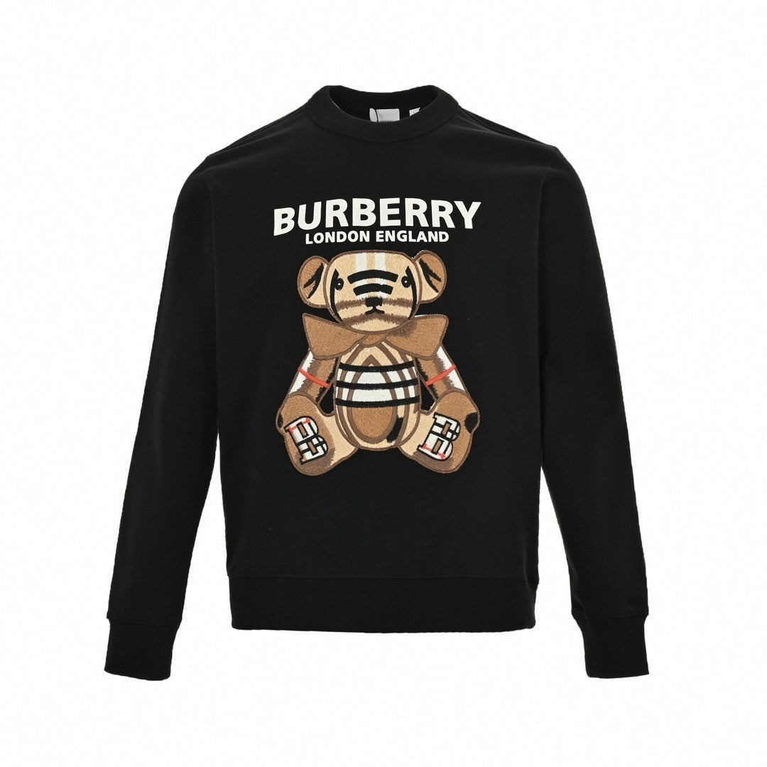 Thomas Bear Checked Applique Sweatshirt | Black