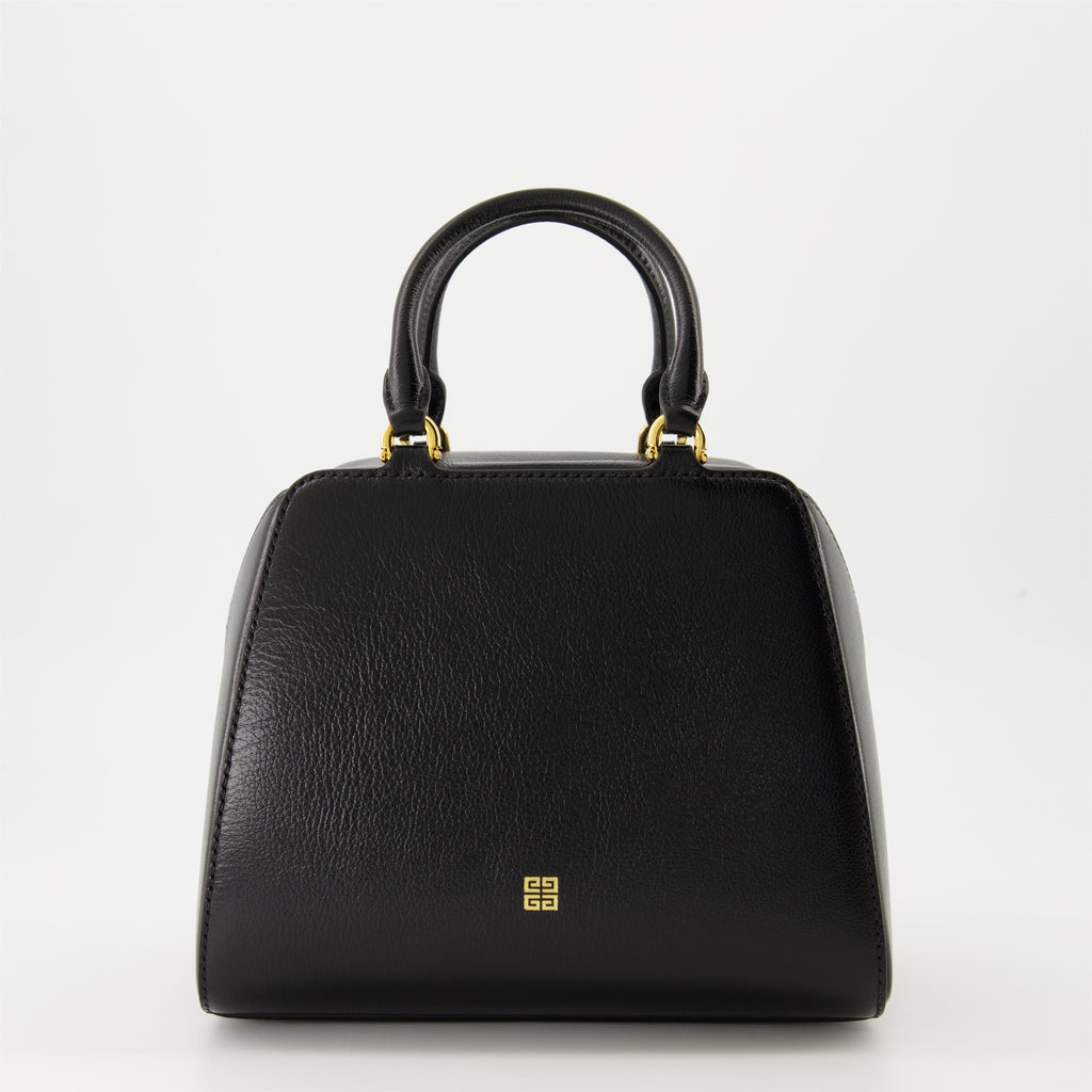 Small Antigona Top Handle Bag in Black Leather