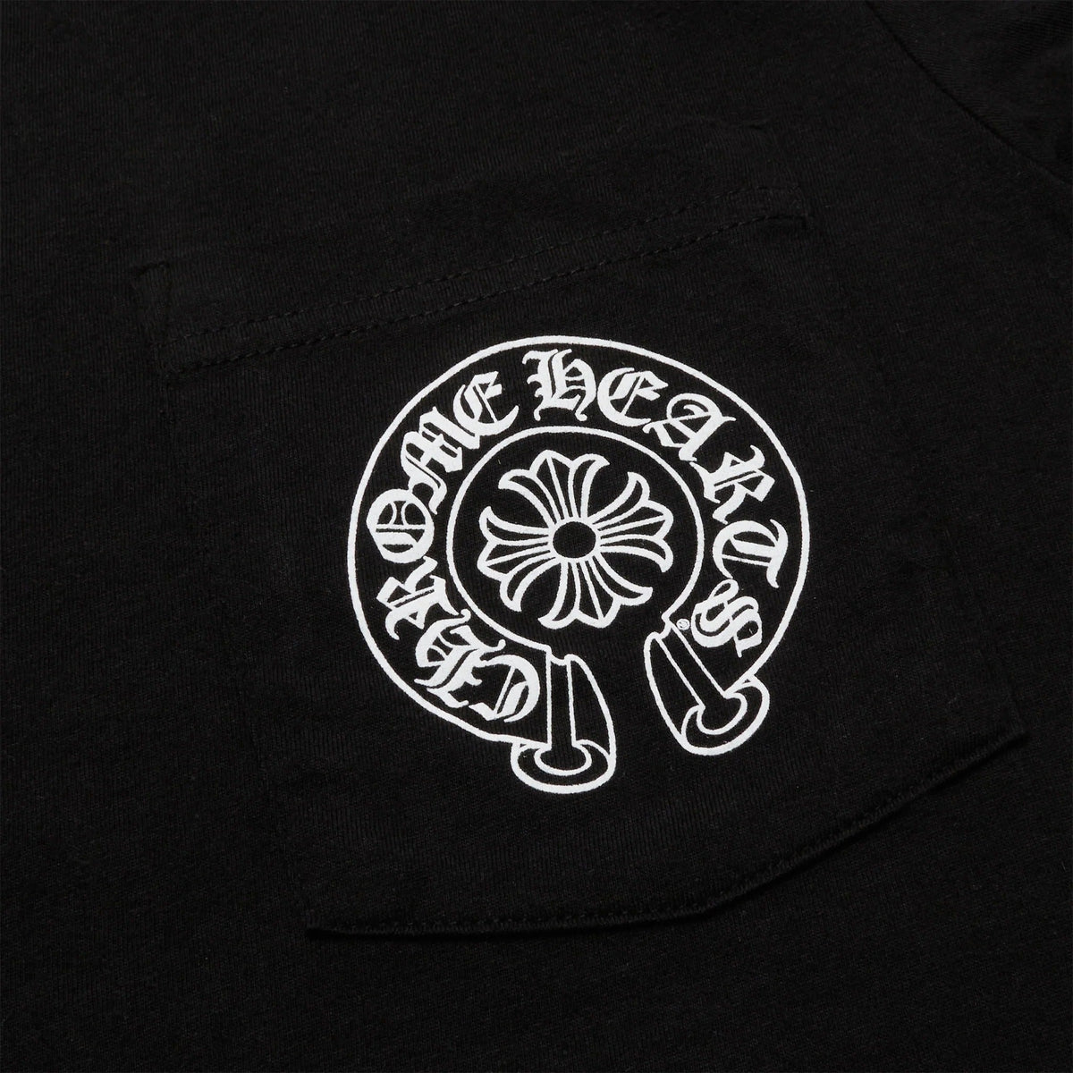 Horse Shoe Pocket Logo Black T-Shirt