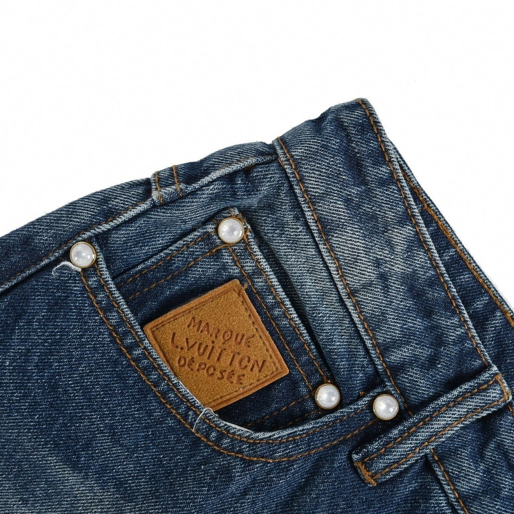 Vintage Wash Blue Denim Jeans