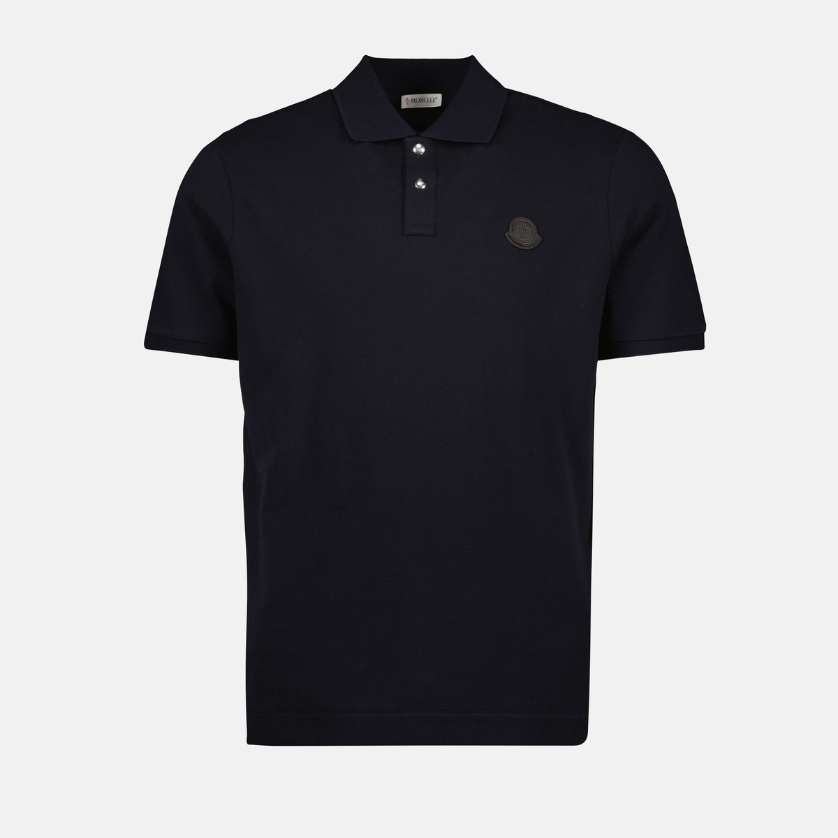 Navy Polo with Tonal Logo Patch
