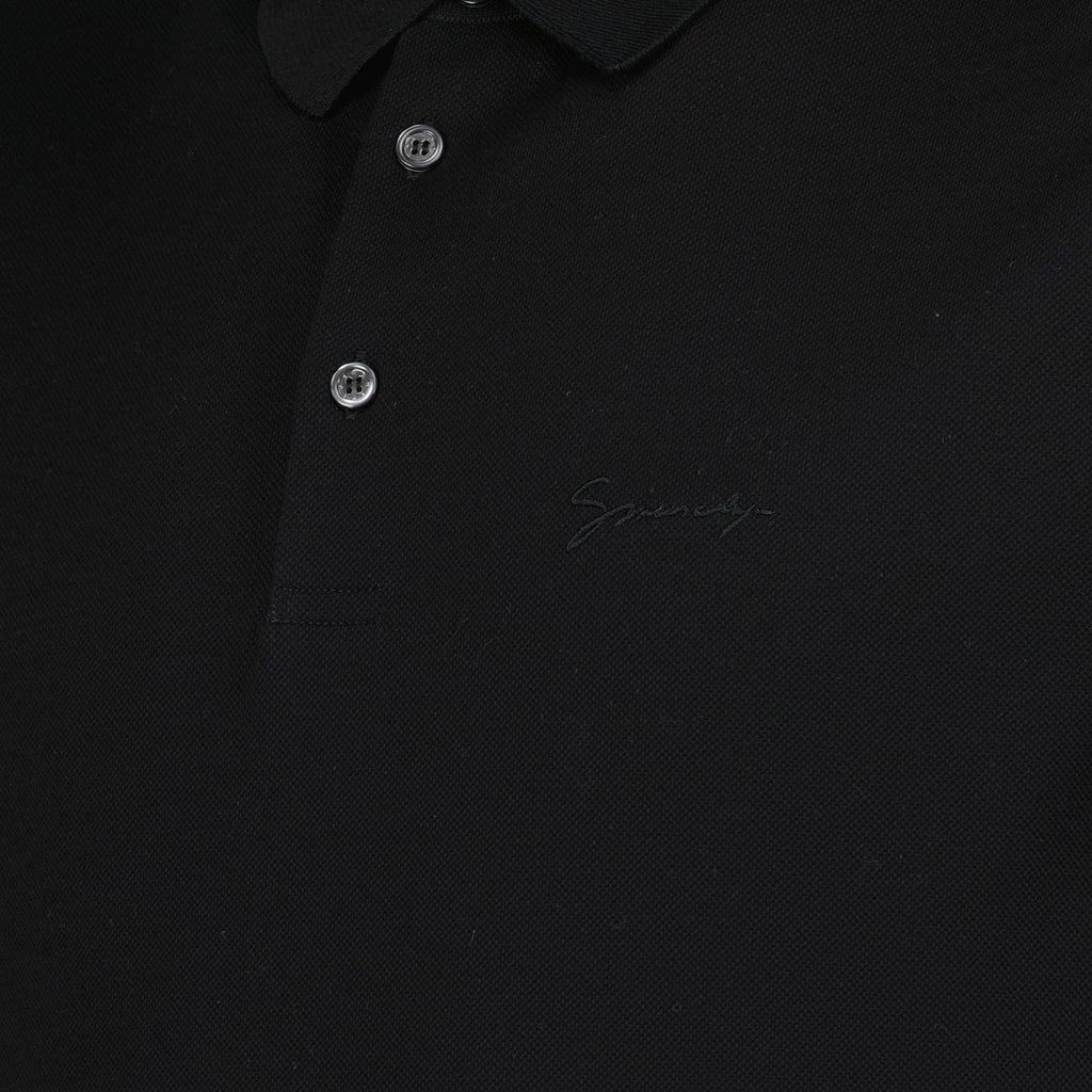 Givenchy Black Minimalist Polo Shirt with Signature Logo