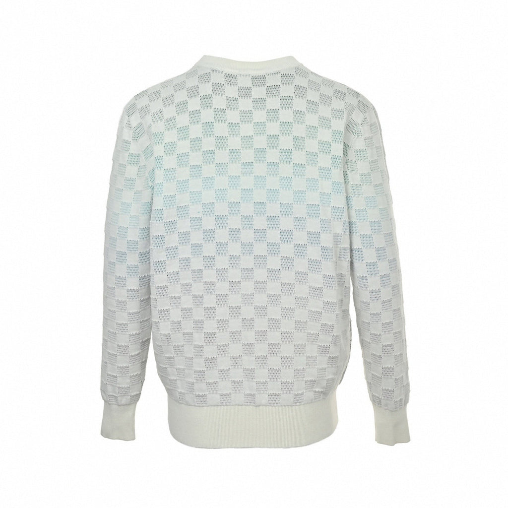 Damier Pattern Knit Sweater