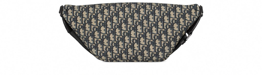 Oblique Jacquard Belt Bag Beige and Blue