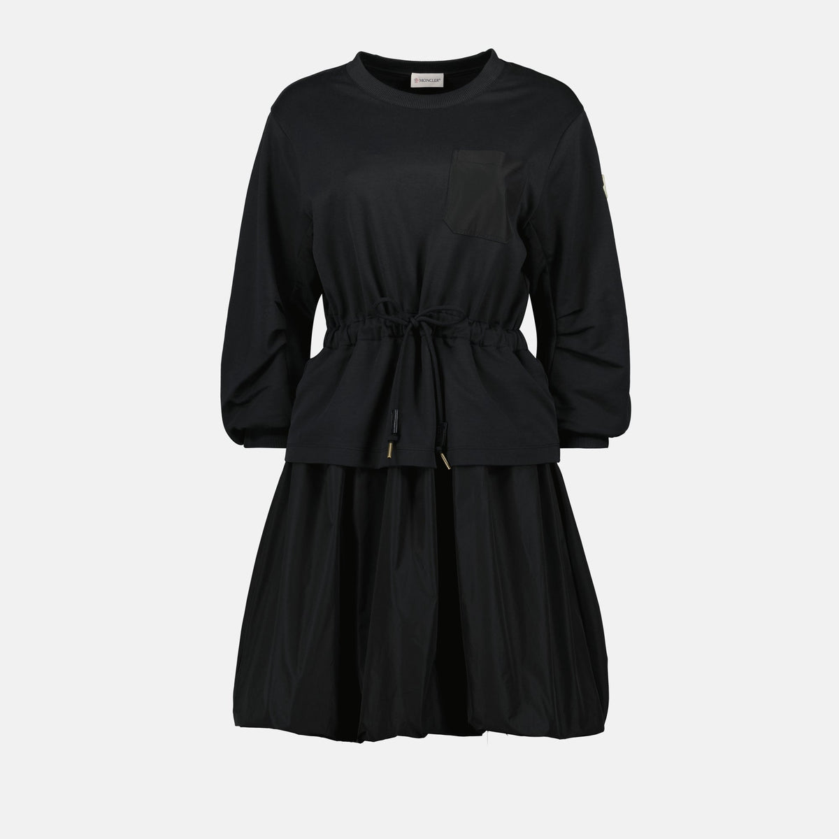 Drawstring Waist Peplum Mini Dress