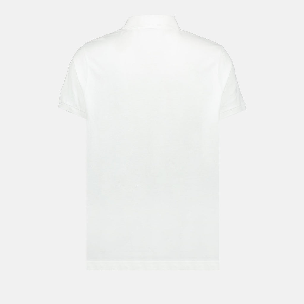 White Polo Shirt with Signature Button Detail