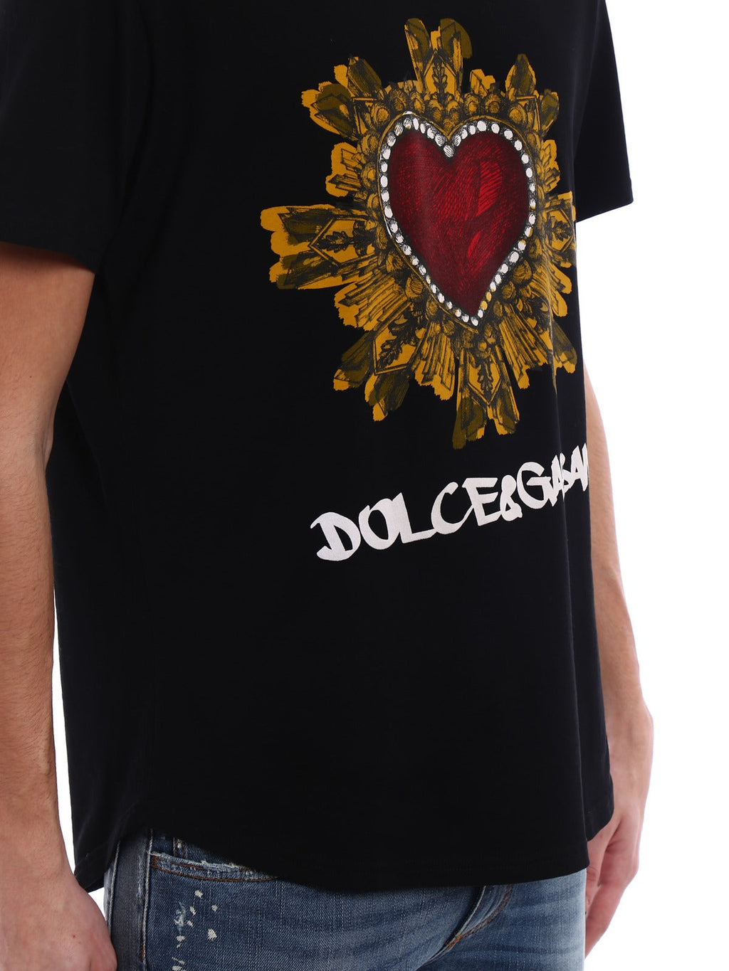 Heart Print Cotton T-Shirt