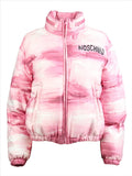 Pink Painterly Print Puffer Jacket