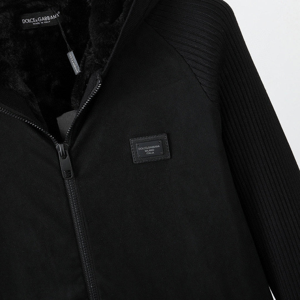 Faux-Fur Lined Hooded Zip Jacket