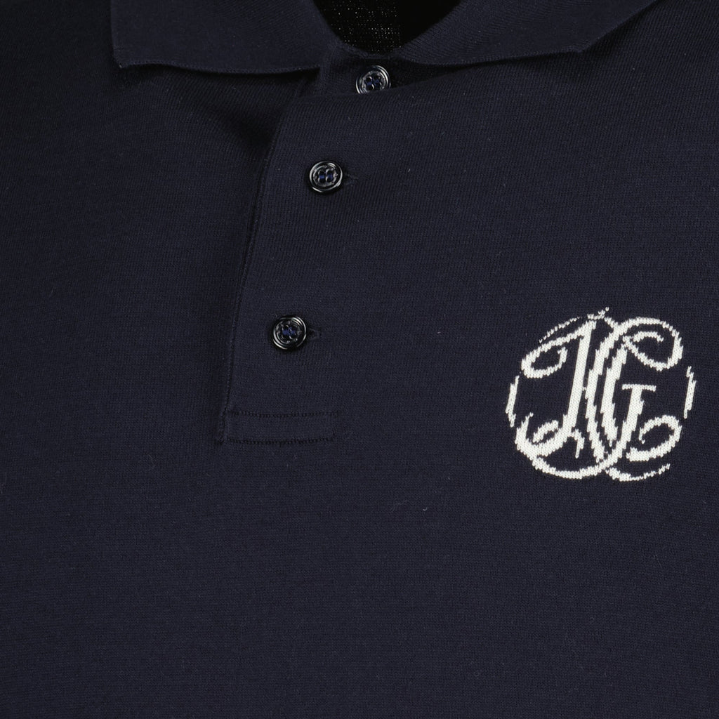 Givenchy Navy Polo Shirt with Embroidered Monogram Logo