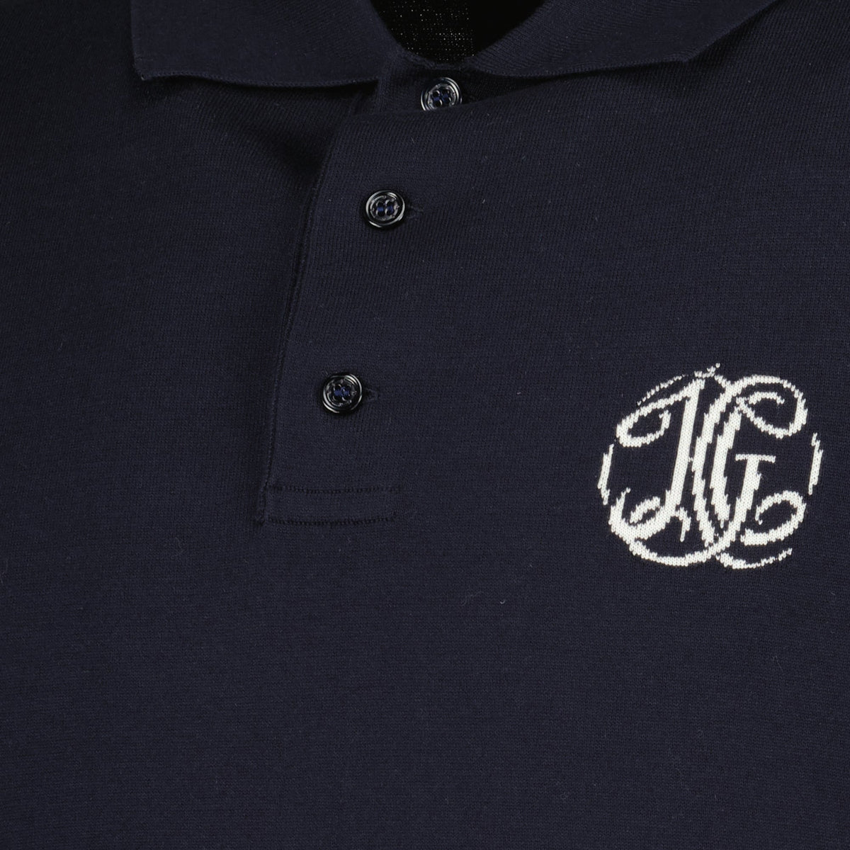 Givenchy Navy Polo Shirt with Embroidered Monogram Logo