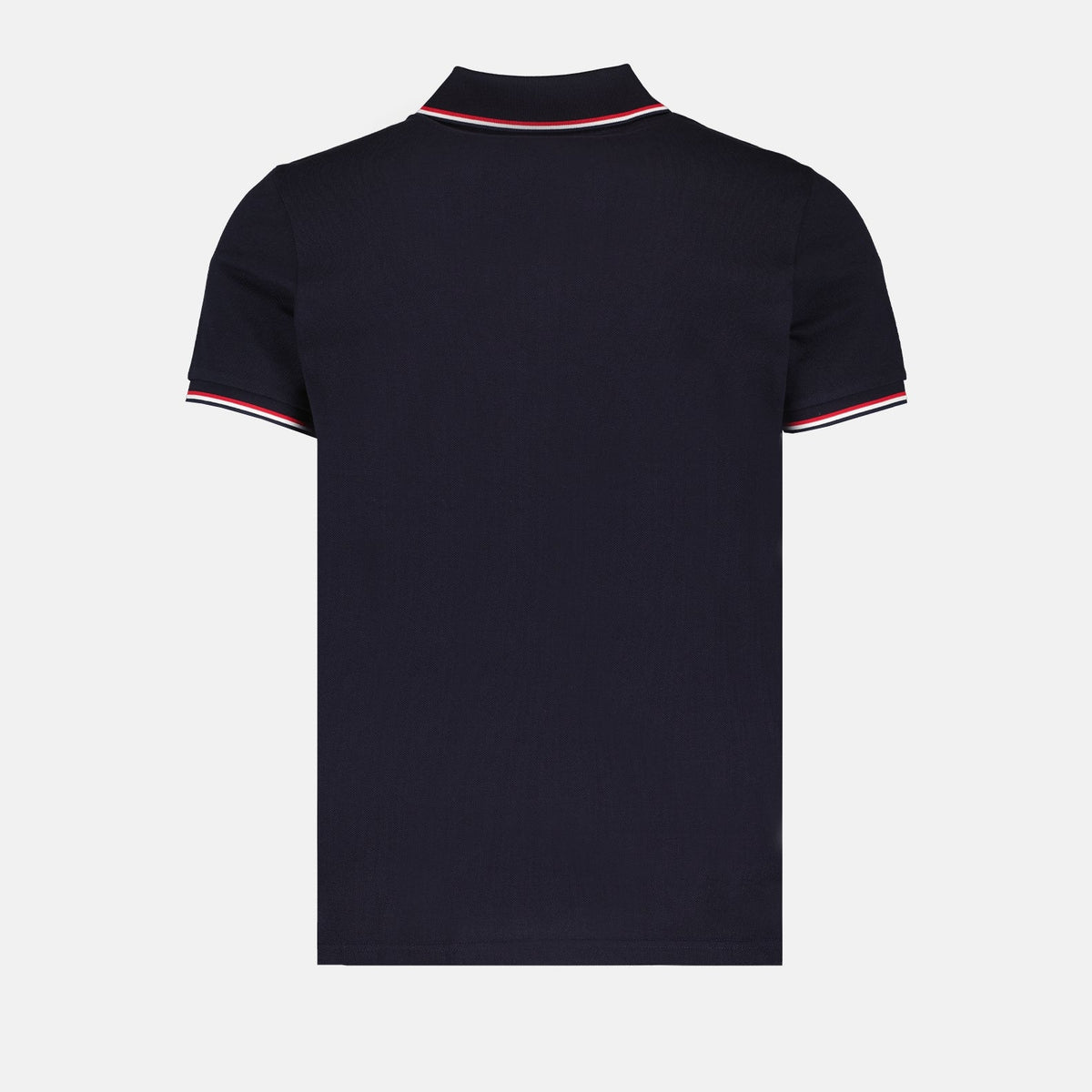 Navy Polo Shirt with Tricolour Trim