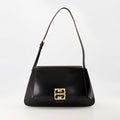 Black Leather 4G Logo Shoulder Bag