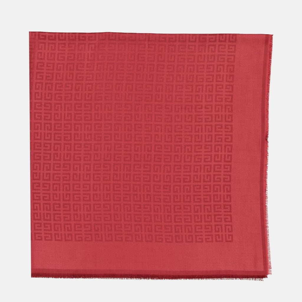 Monogram Tonal Scarf – Red