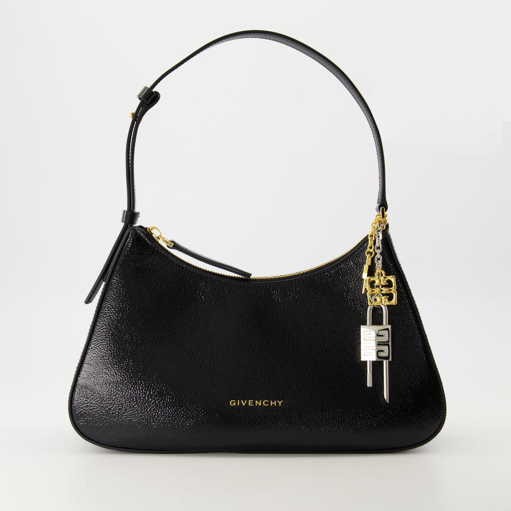 Black Patent Leather Mini Shoulder Bag with 4G Charms