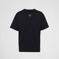 Black Minimalist T-Shirt with Signature Triangle Logo