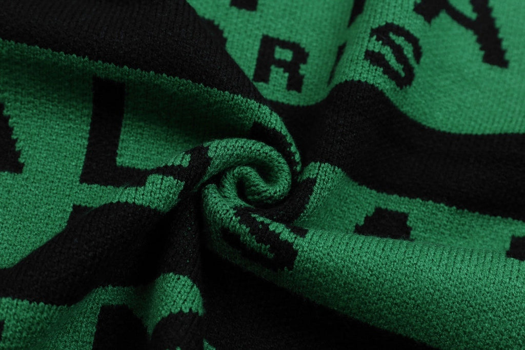 Striped Logo Intarsia Crewneck - Green