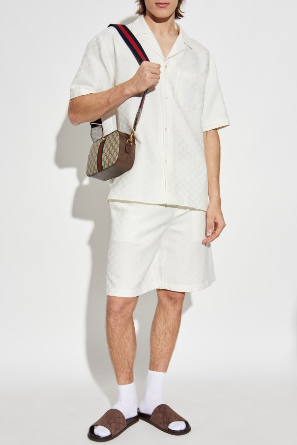 Men’s White Shirt with GG pattern