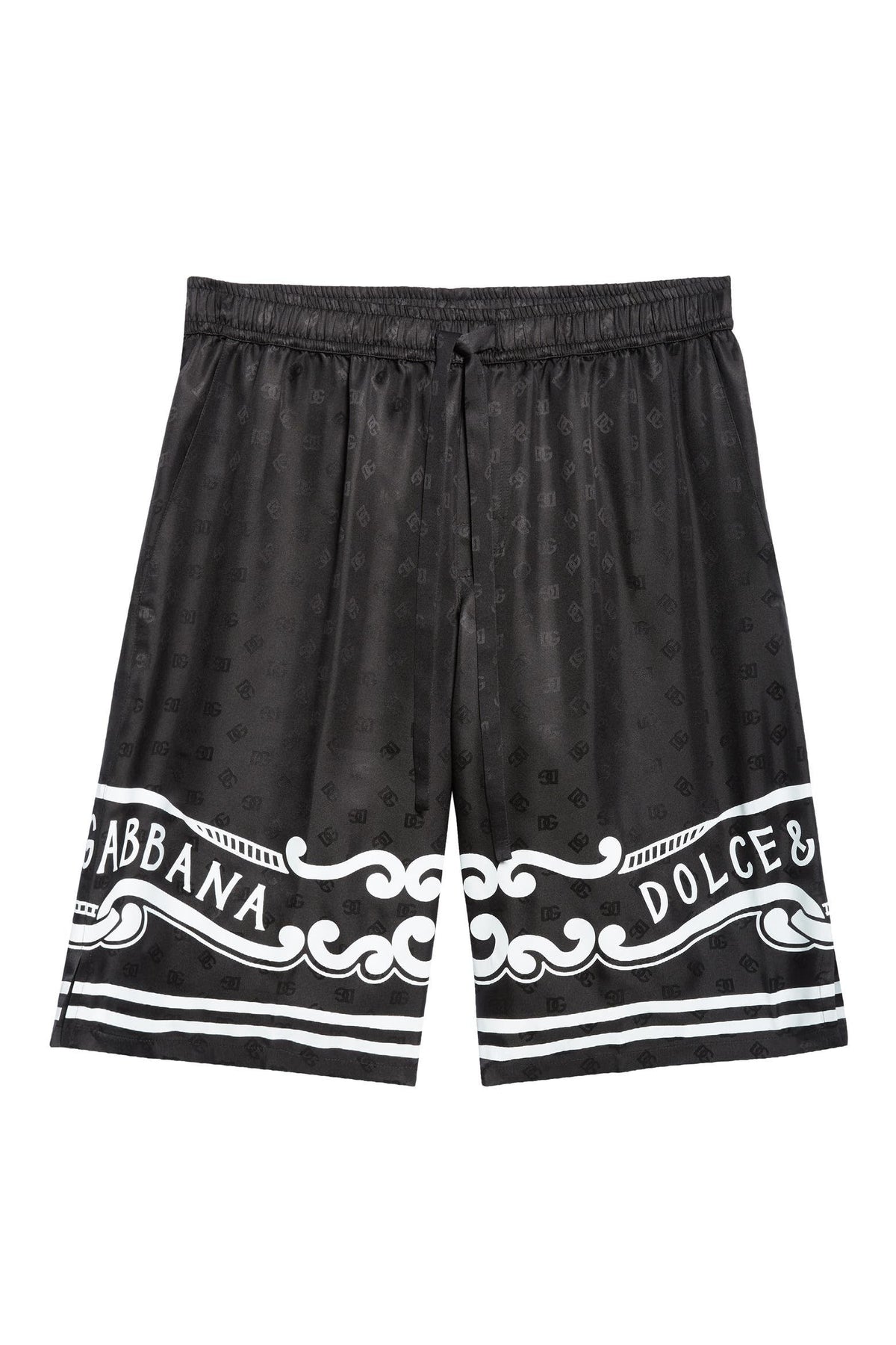 Logo Jacquard Bandana Print Silk Shorts