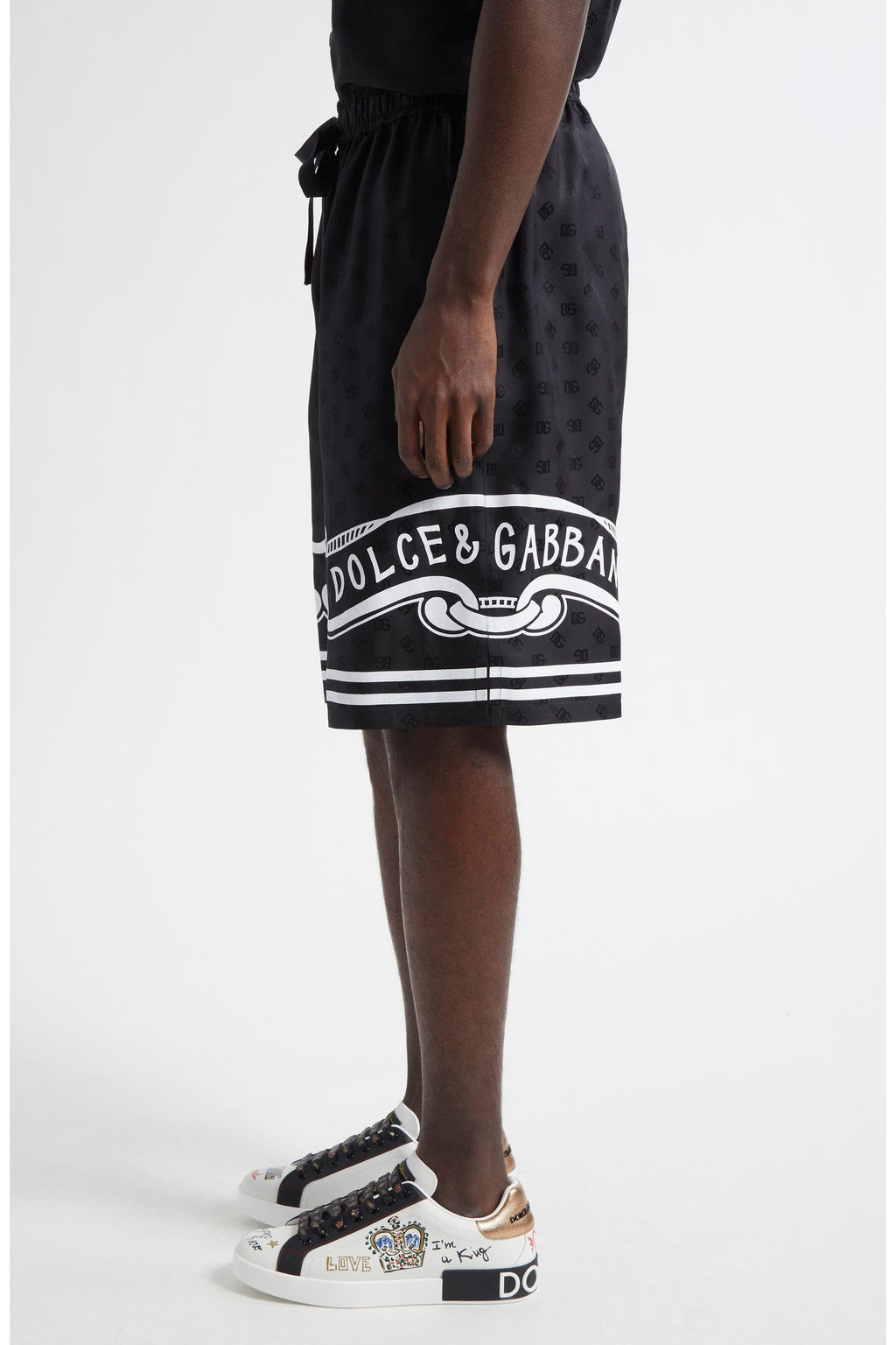 Logo Jacquard Bandana Print Silk Shorts