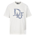 White T-Shirt with Blue Logo