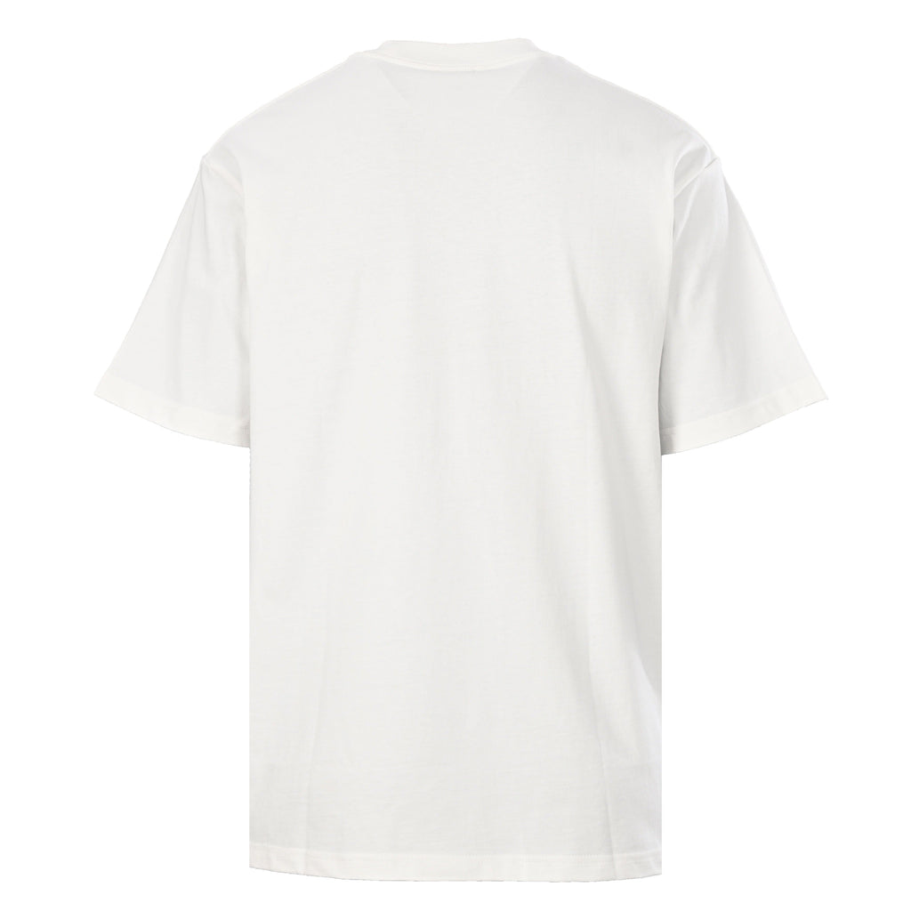 White T-Shirt with Blue Logo