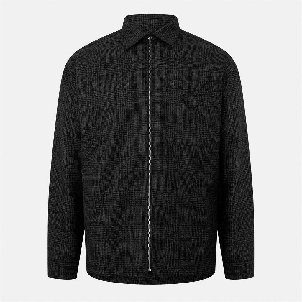 Check Wool Overshirt Jacket