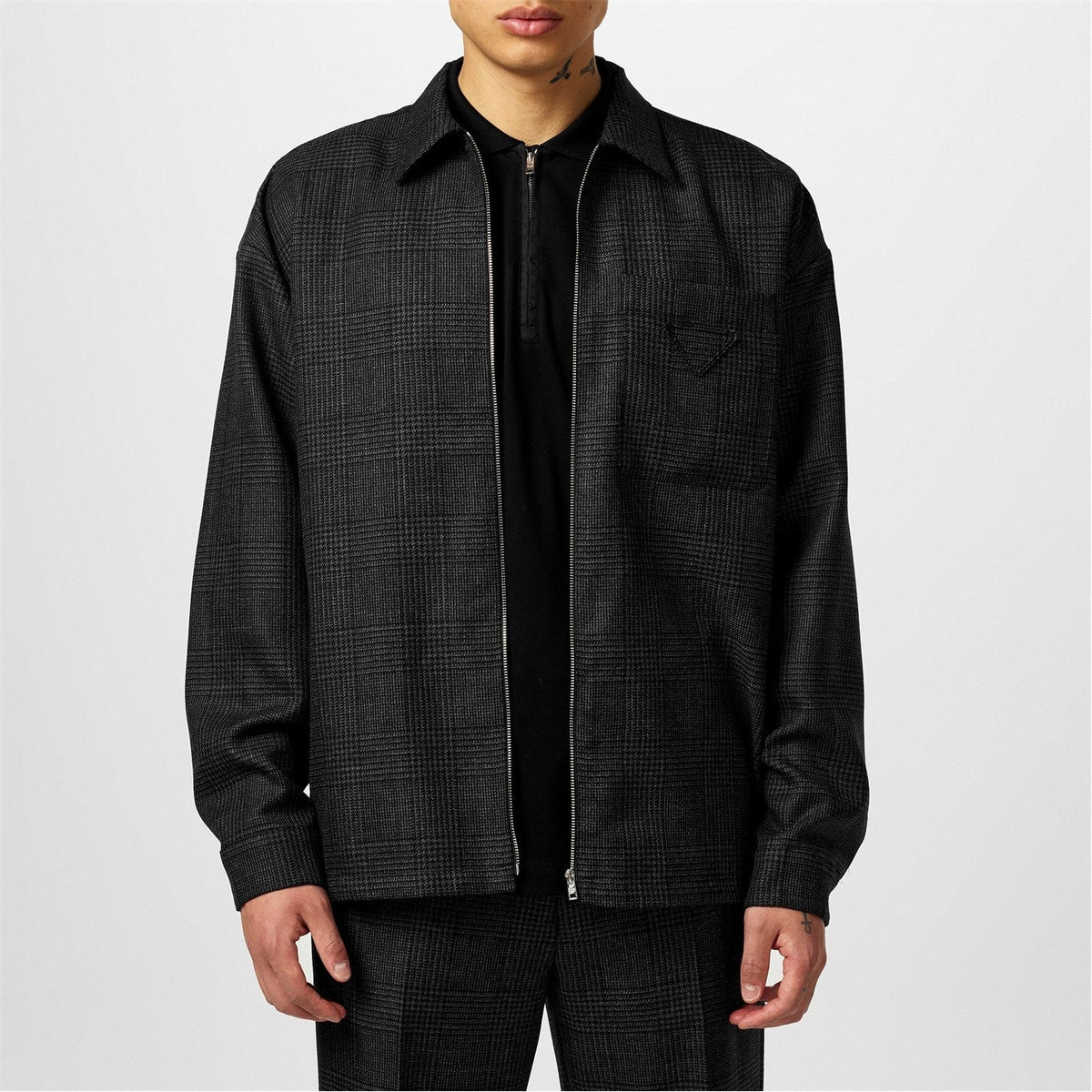 Check Wool Overshirt Jacket