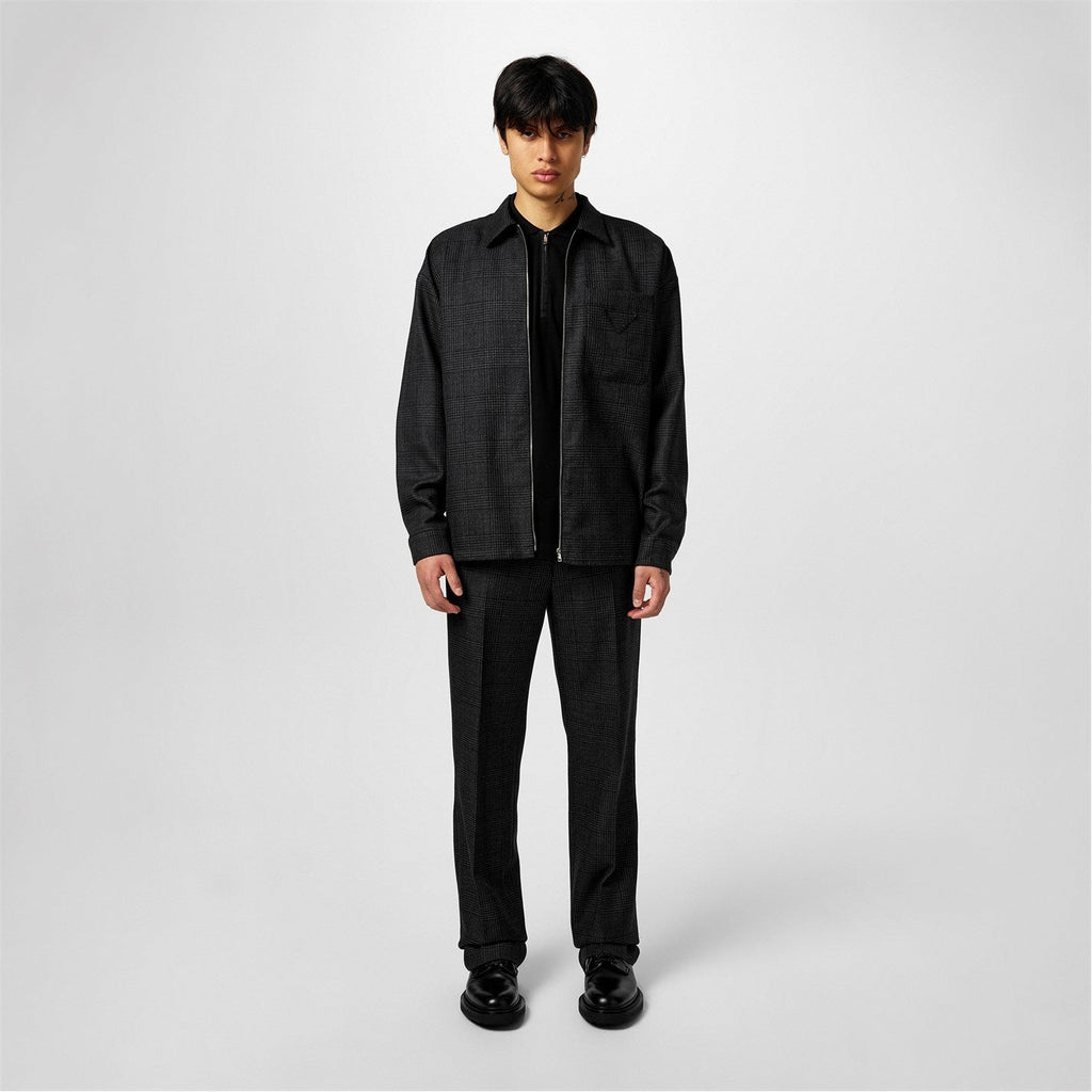 Check Wool Overshirt Jacket