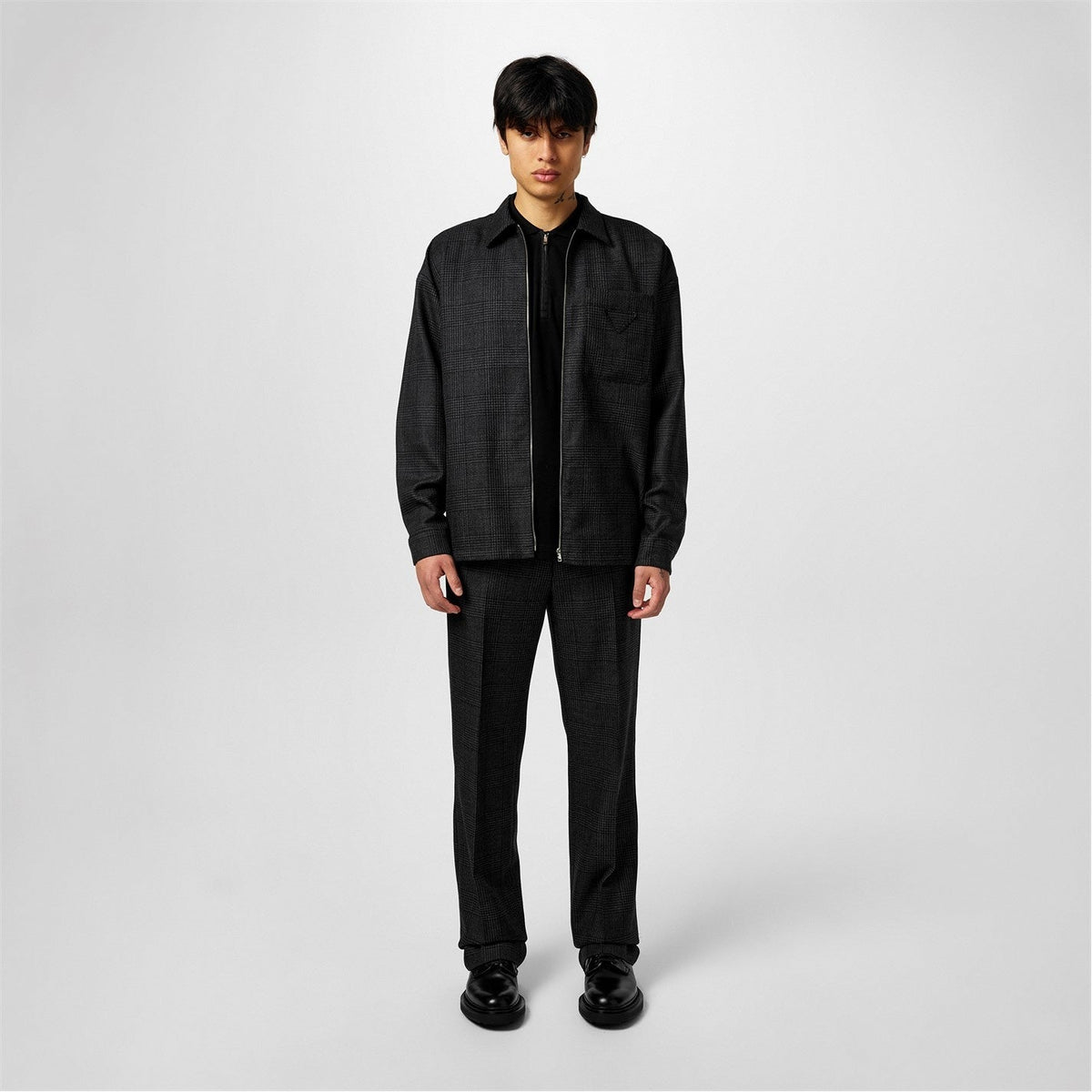 Check Wool Overshirt Jacket