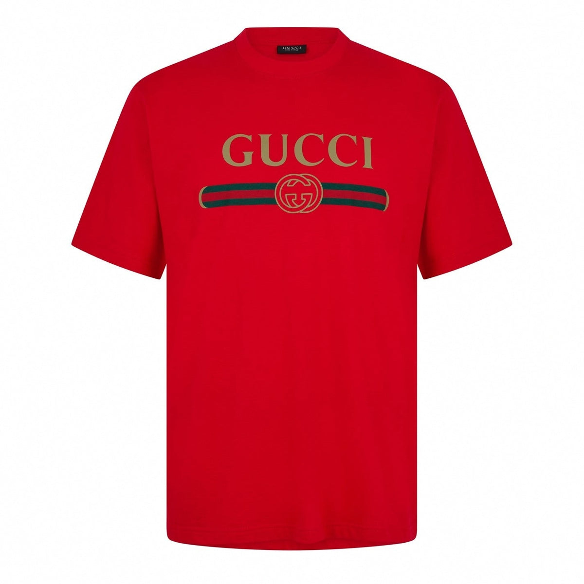 Logo Web Stripe Cotton T-Shirt - Red