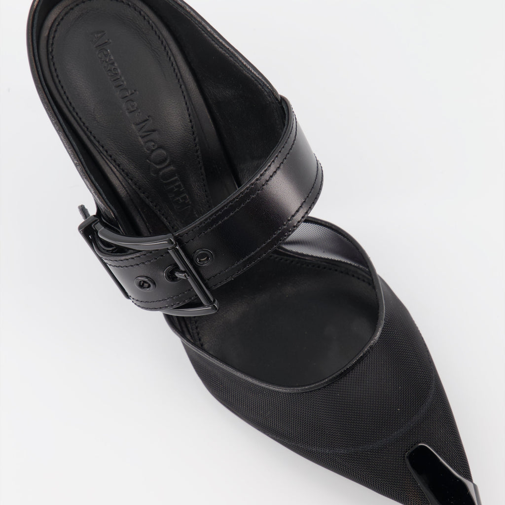 Punk Buckle Mesh Mules