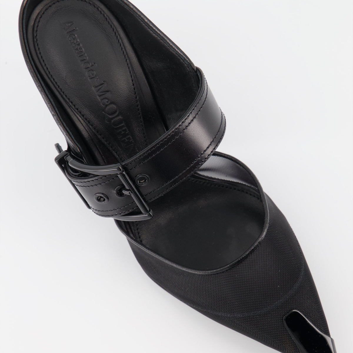 Punk Buckle Mesh Mules