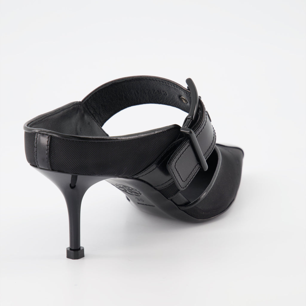 Punk Buckle Mesh Mules