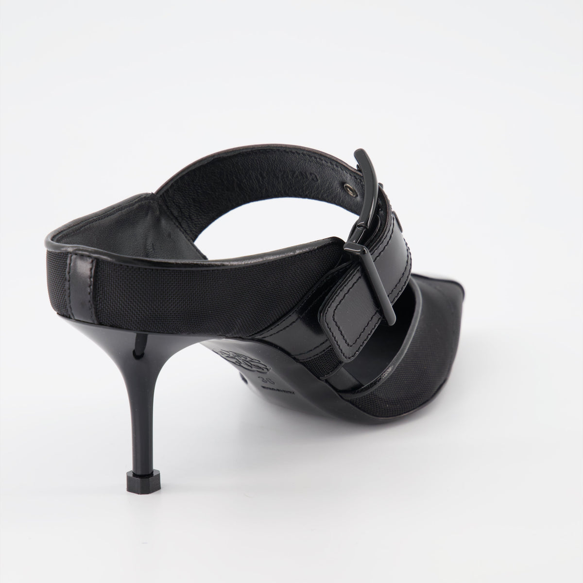 Punk Buckle Mesh Mules