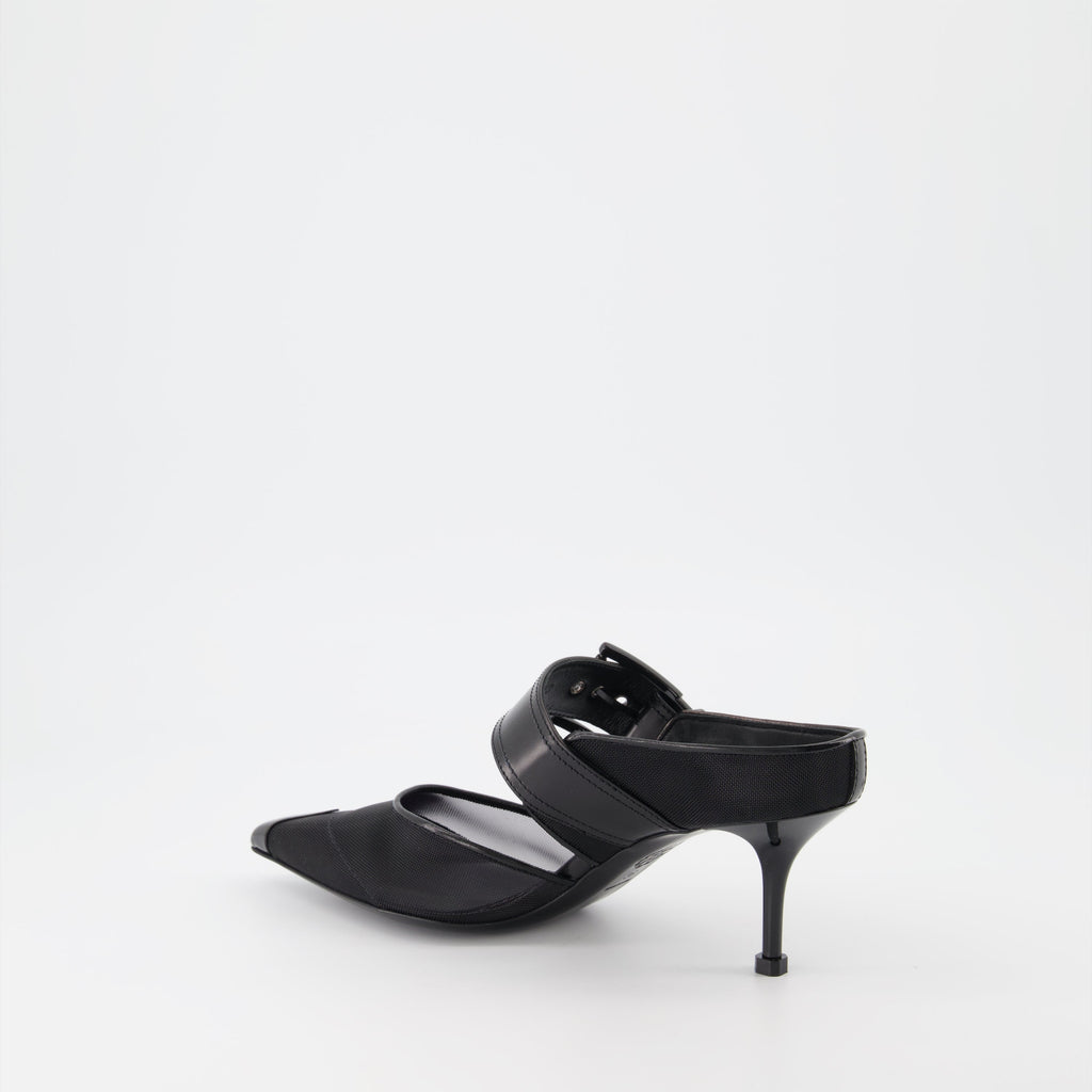 Punk Buckle Mesh Mules