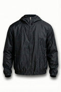 GG Jacquard Hooded Windbreaker Jacket – Black