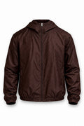 GG Jacquard Hooded Windbreaker Jacket – Brown
