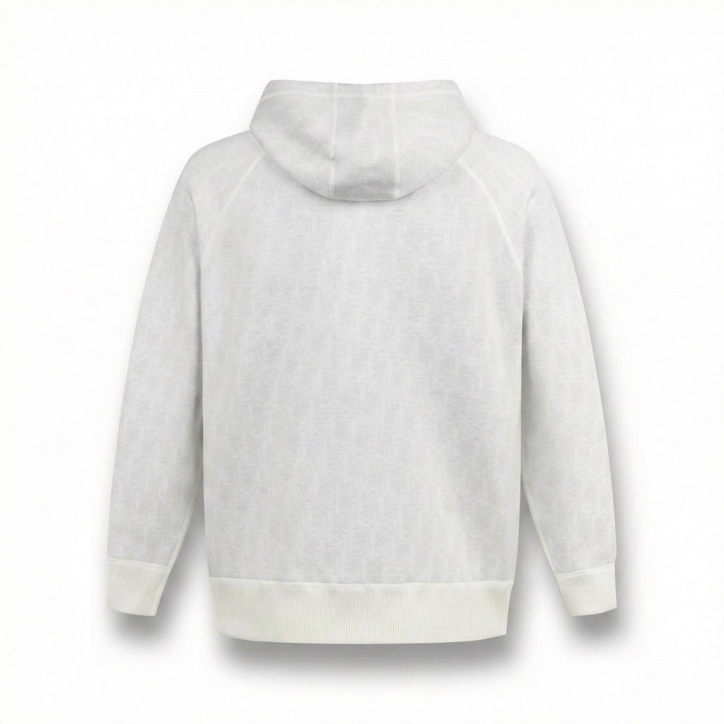 Signature Zip-Up Hoodie in Ivory with Dior Oblique Lining