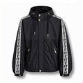 Oblique Hooded Windbreaker Jacket with Signature Sleeve Bands