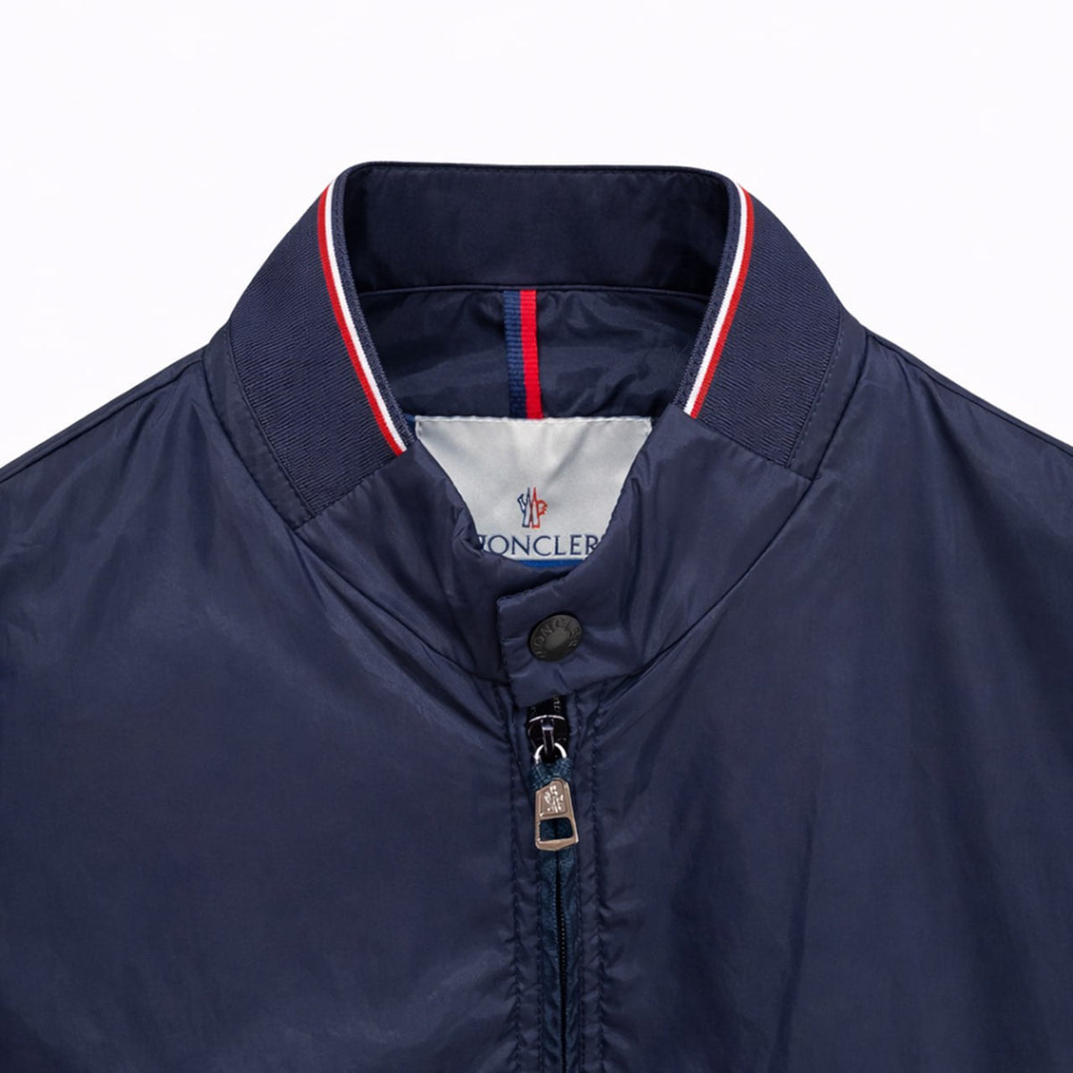 Classic Nylon Bomber Jacket – Navy Blue