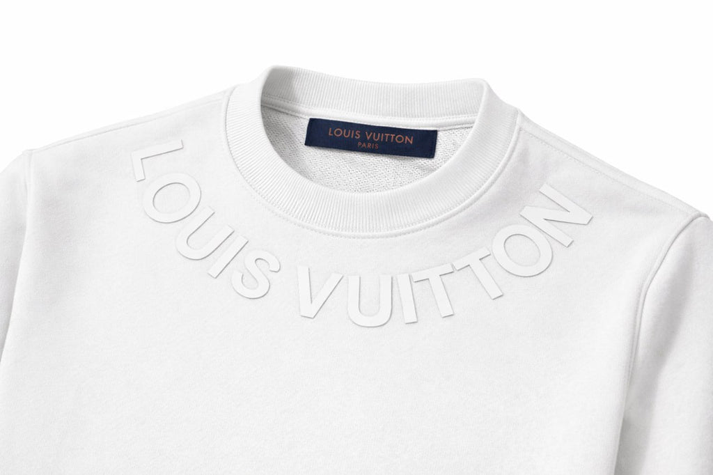 LV Tonal Logo Crewneck Sweatshirt – White