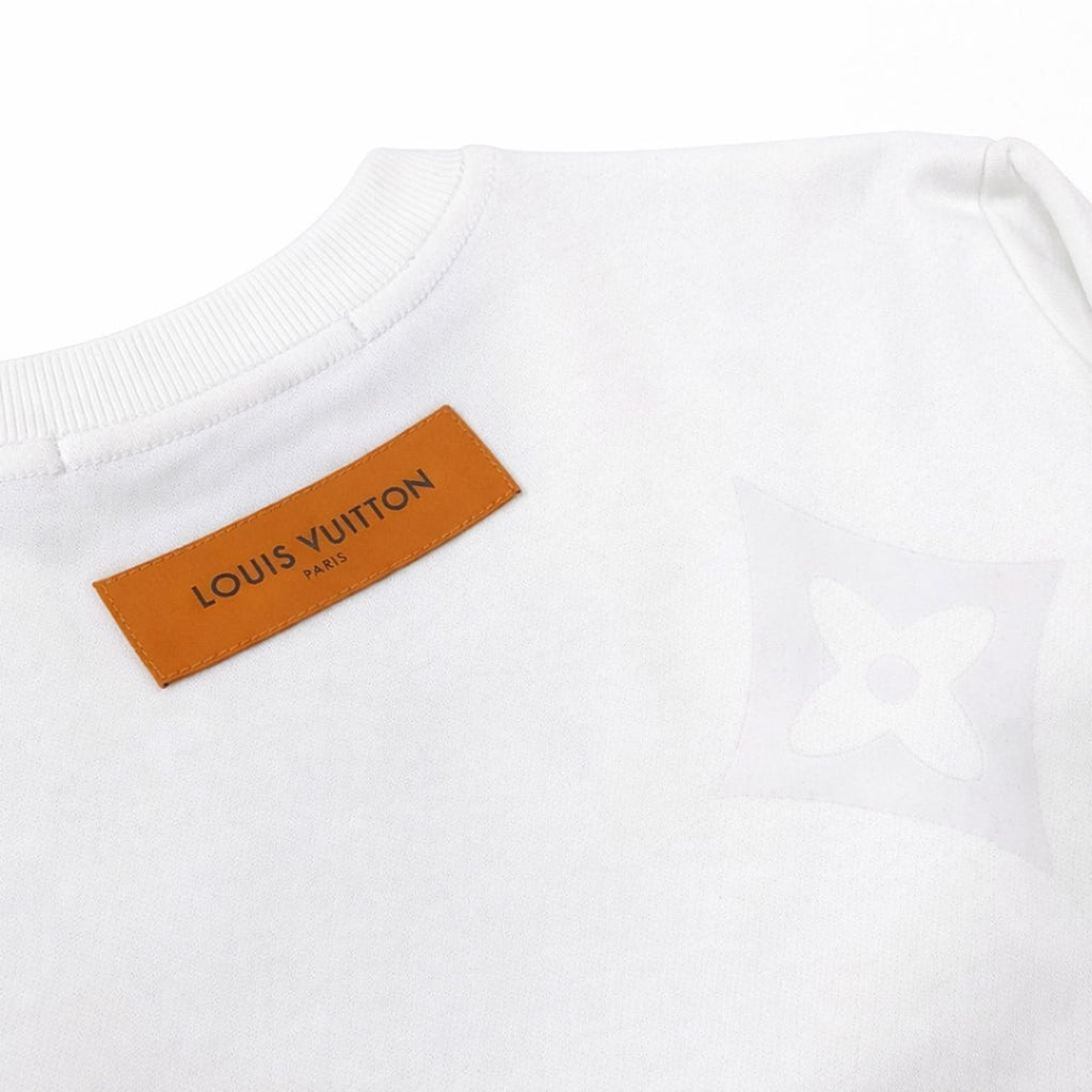 LV Tonal Logo Crewneck Sweatshirt – White