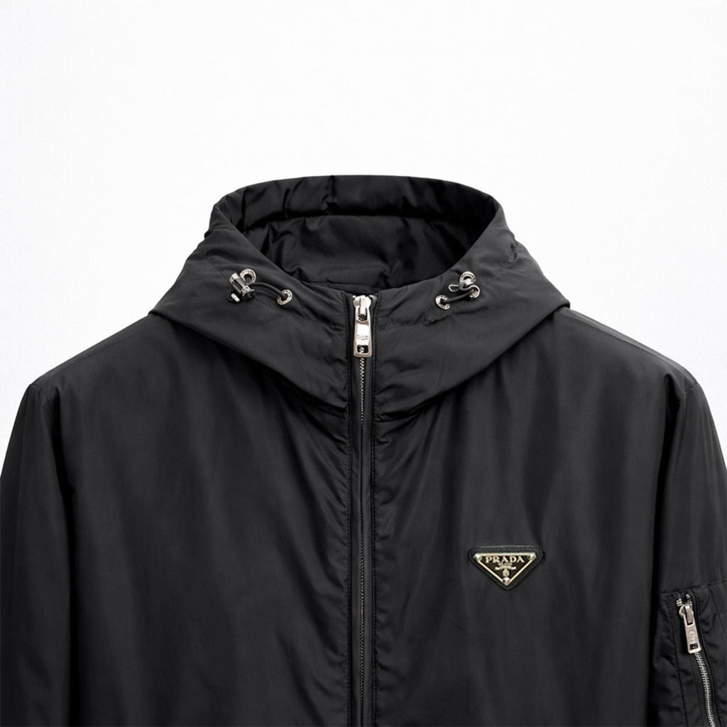 Re-Nylon Hooded Zip Jacket – Black