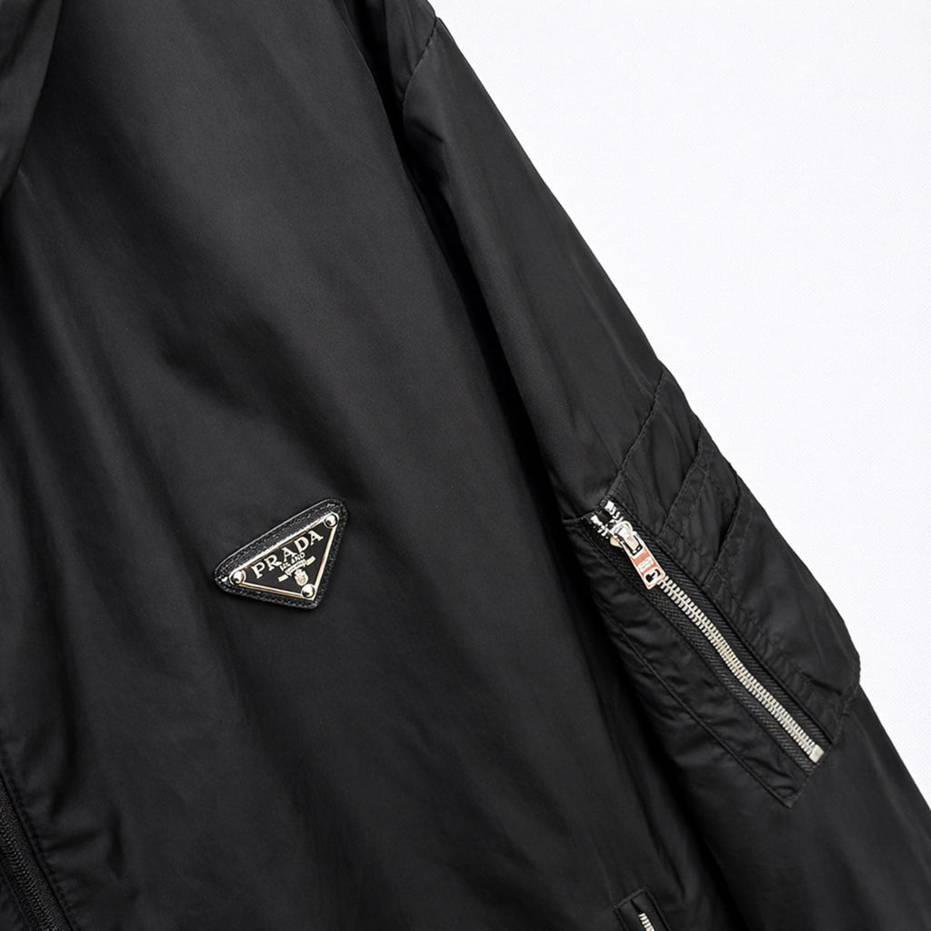 Re-Nylon Hooded Zip Jacket – Black