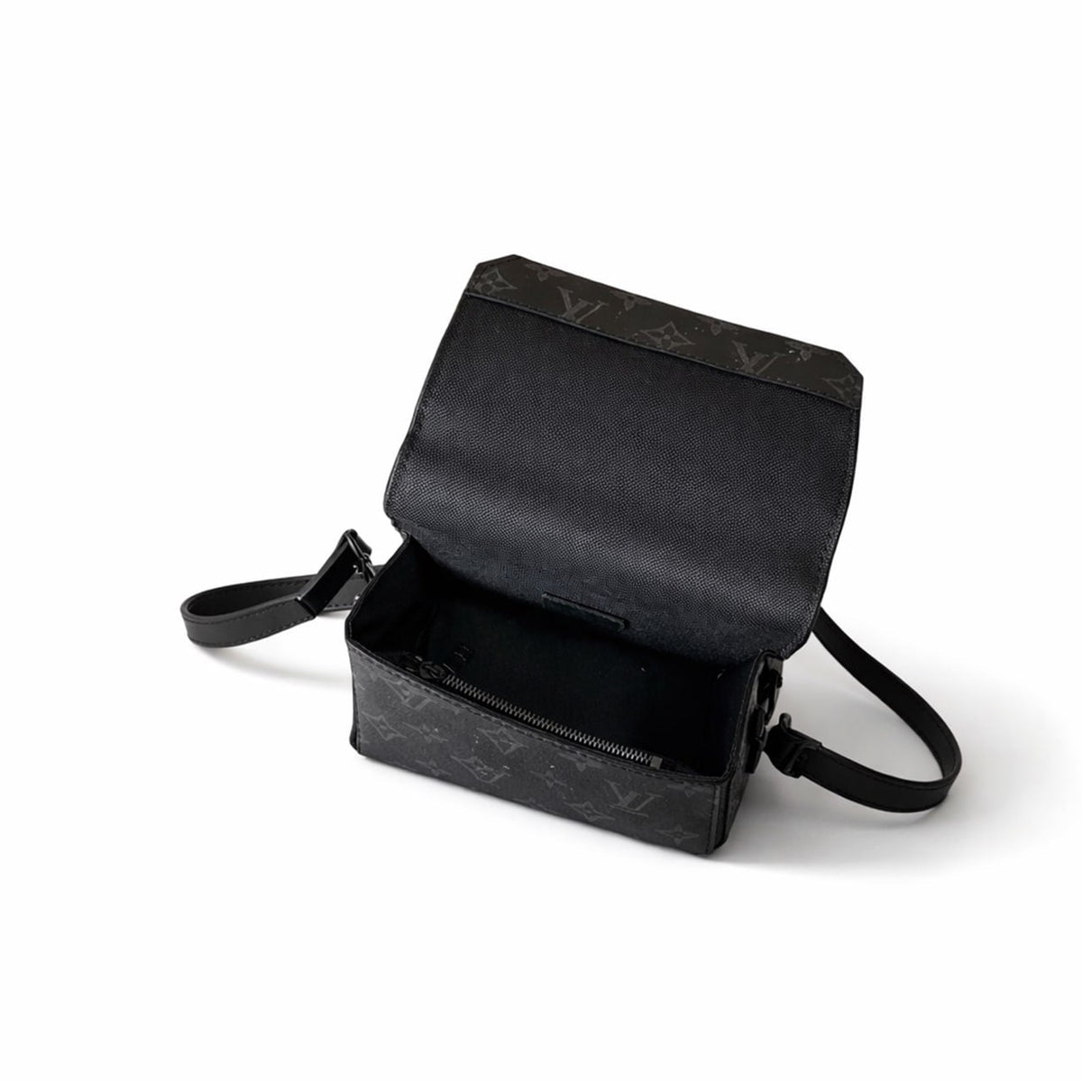 Monogram Eclipse Slim Pochette Crossbody (Black Hardware)