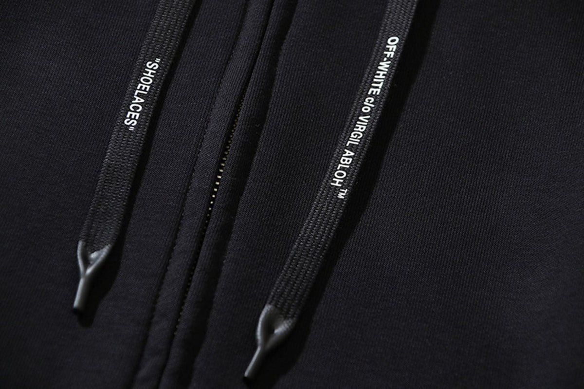 Arrows Graphic Zip Hoodie – Black